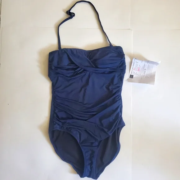 Garnet Hill Swim Garnet Hill Nwt Navy Blue Womens One Piece